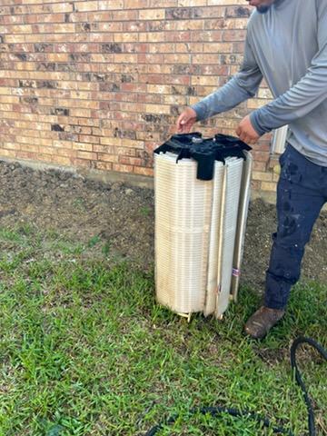 Clean pool filters after filter cleaning